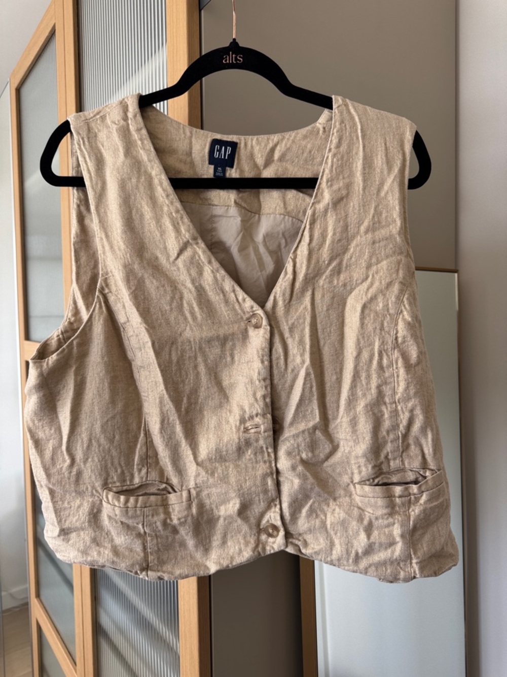 GAP Tan Linen CottonVest